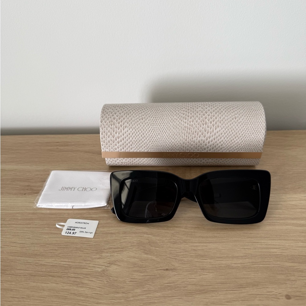 Jimmy Choo Black Oversized Square Sunglasses